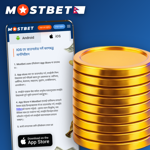 Mostbet APK Nepal hero screen showing sportsbook and casino on a smartphone