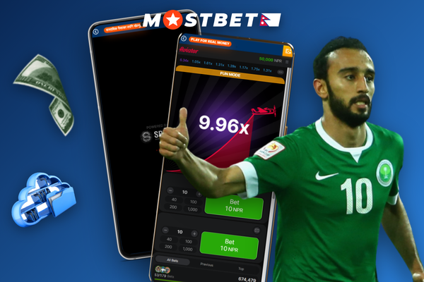 Mostbet Aviator login screen split between fun demo mode and real NPR balance gameplay