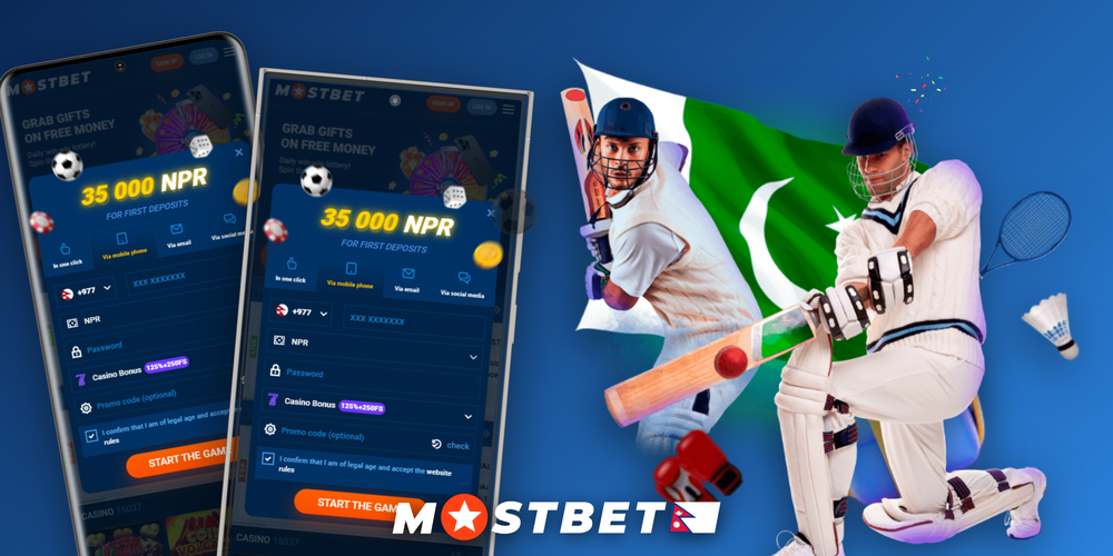 Mostbet bonus code BETBONUS125 entered on the registration screen for Nepal players
