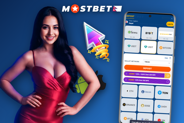 Nepali user comparing how to deposit in Mostbet via eSewa, card and crypto wallet