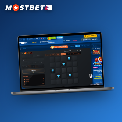 Mostbet Mines aggressive board with eight mines and an orange multiplier badge
