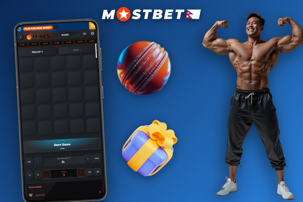 Mostbet Mines demo mode screen with virtual balance and DEMO badge