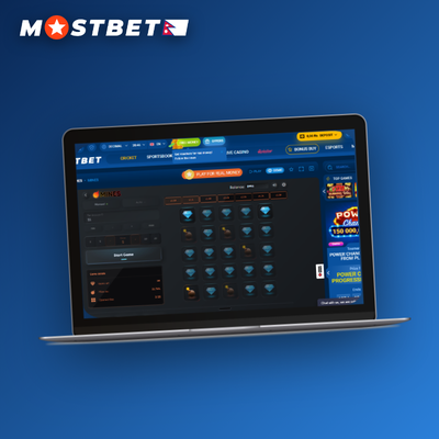 Mostbet Mines low-risk board with one mine and mostly safe gems revealed