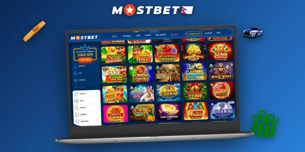 Mostbet online casino on smartphone and laptop showing slots and live blackjack in Nepal