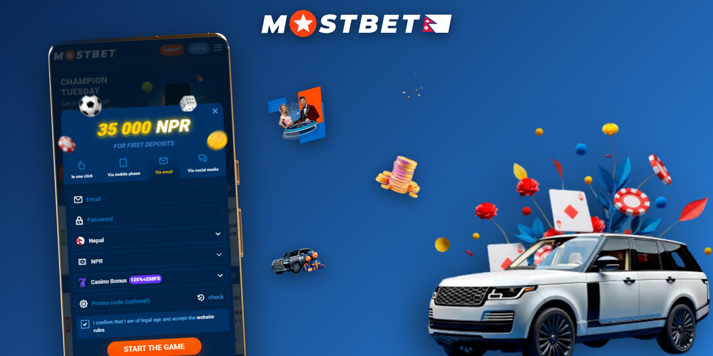 Four-step Mostbet sign up bonus process from registration to deposit and bonus credit