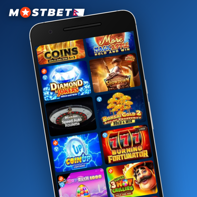 Mostbet Casino 125% welcome bonus offer highlighted in gold on a dark burgundy background
