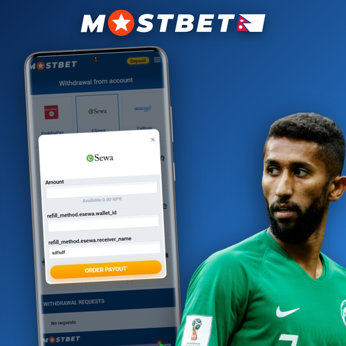 How to withdraw money from Mostbet in Nepal shown on a mobile cashier screen